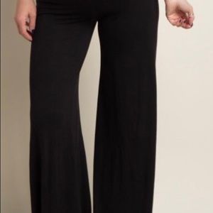 Pinkblush Black wide leg maternity lounge pants